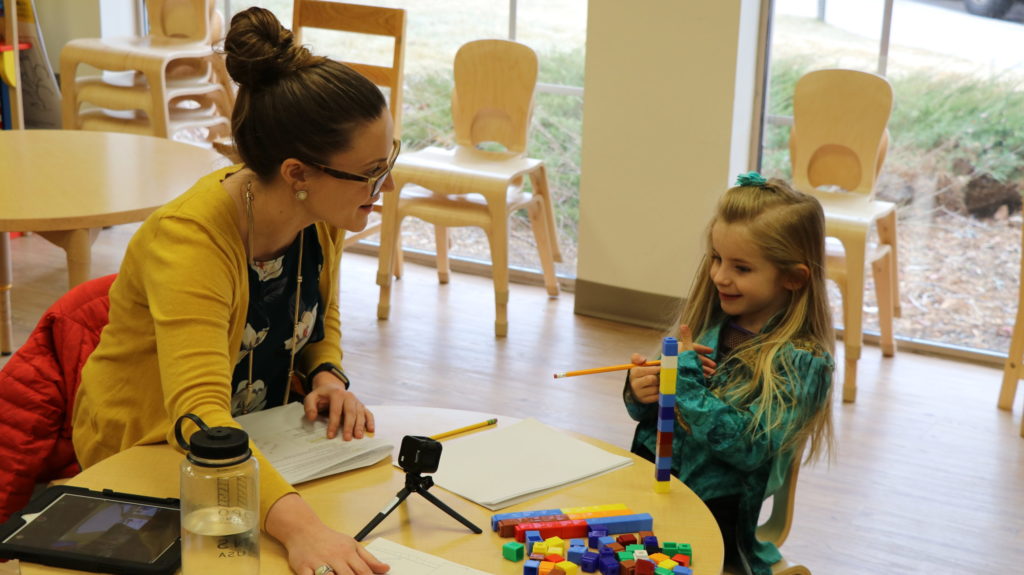 student and a child