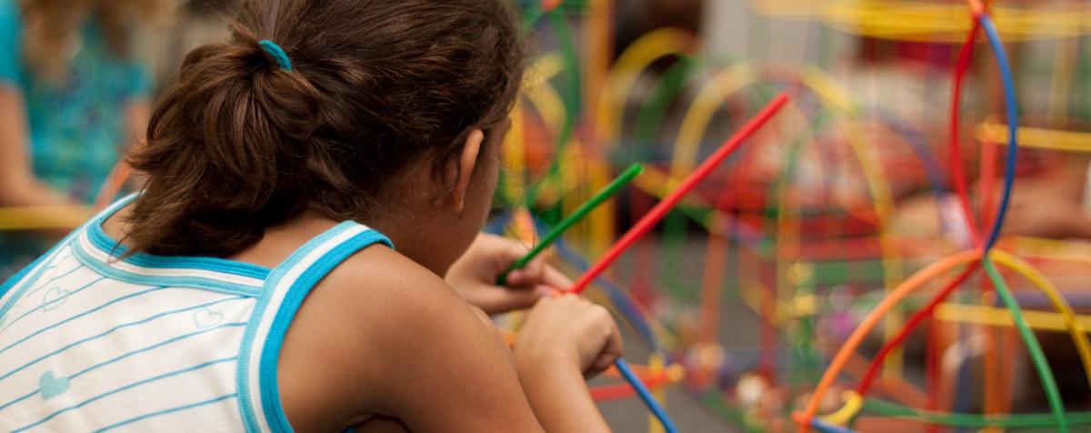 Child engaging in educational play